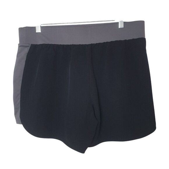 Tek Gear Womens Athletic Shorts L Black Gray High Waisted Running Pocket DryTek - Picture 1 of 7